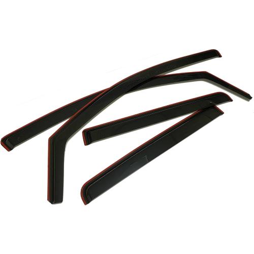 in-Channel Style Smoke Window Sun Rain Visors Vent Guard Shade Compatible with Nissan Titan Crew Cab 2004-2015