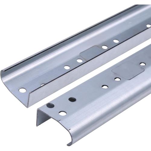 Heavy Duty 1 Pair Garage Door Vertical Track Kit with Connecting Plates and Screws, 7ft Galvanized Steel, 76 Length, Fits 2 Rollers, 4x38
