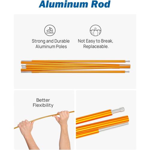 JOYTUTUS SUV Tent for Camping with Rainfly, Double Door Design Car Tent with Aluminum Poles, SUV Tailgate Tent with Waterproof PU2000mm Double Layer for 4-8 Person, Orange