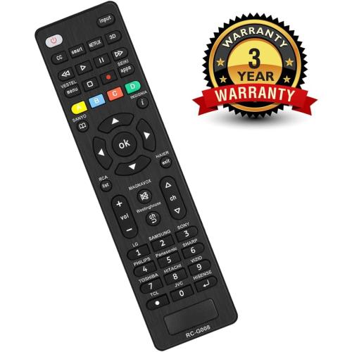 Universal TV Remote for Samsung, RCA, JVC, Magnavox, TCL, Philips, Sony, Panasonic, Toshiba, Hitachi, Vizio, Hisense, Seiki, Sanyo, Haier, LG, Insignia, Westinghouse Smart TV Remote Control