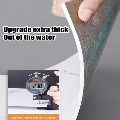 10pcs Marble Peel and Stick Backsplash Waterproof Washroom Wall Panels, Peel and Stick Tile, PVC Wall Panels for Kitchen (White and Grey, 11.8 x 11.8 x2.5MM x 10Pack)