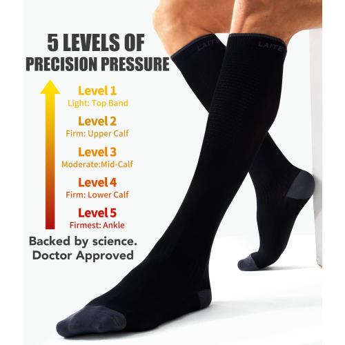 3 Pack Medical Compression Sock-Compression Sock For Women and Men Circulation -Best for Running,Nursing,Athletic Sports