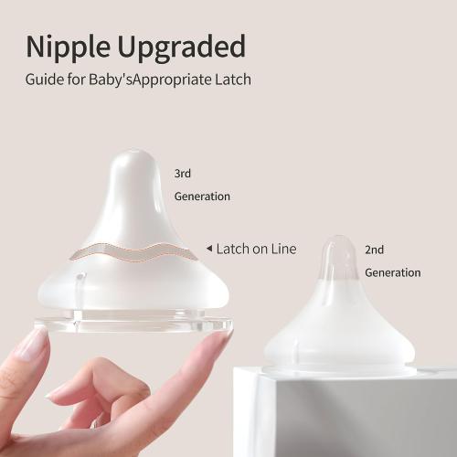 Pigeon Silicone Nipple (LL) with Latch-On Line, Natural Feel, 9  Months, 4 Counts