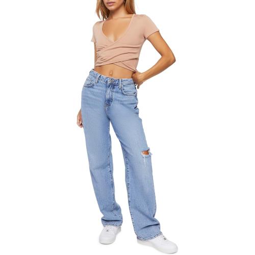 M/S  Womens Crossover Cropped Tee