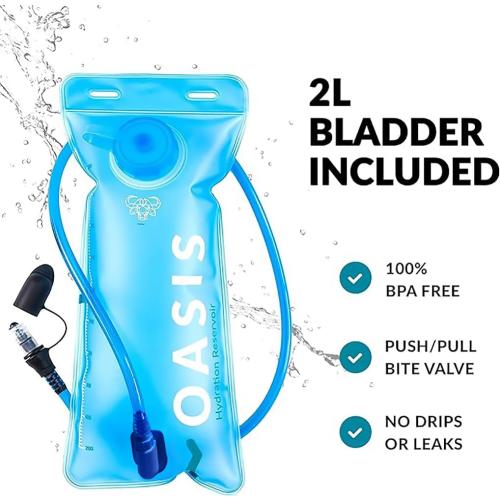 Water Buffalo Hydration Backpack - Lightweight Hydration Pack with 2L Water Bladder - Water Backpack for Hiking, Running, Biking, and Raves - Road Runner 12L Hydropack Backpack