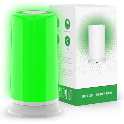 Green Light Therapy for Migraines, Headaches, Insomnia, Anxiety Relief, 520nm Narrow Band Green Migraine Light Sleep Aid Lamp to Support Deep Relaxation, Dimmable Sleep Device
