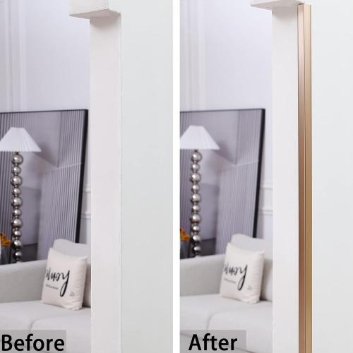 Aluminum Peel and Stick L Molding Corner Guards with 90° Angle for Wall Door Frame Cabinet Baseboard Protection and Decoration, 51.2in x 0.8in (3Pcs)