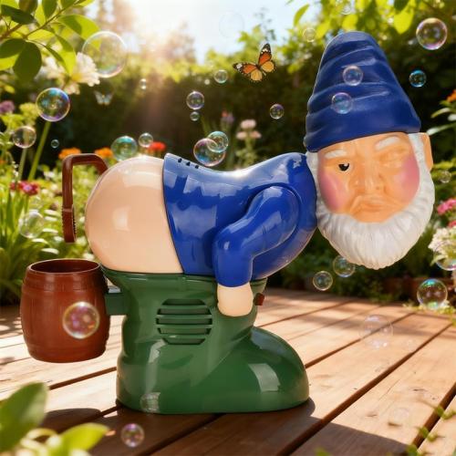 Bubble Blowing Santa,Automatic Bubble Blower Toy with Music & Flashing Lights,Funny Santa Bubble Maker for Indoor & Outdoor Fun for Kids & Adults (Gnomes)
