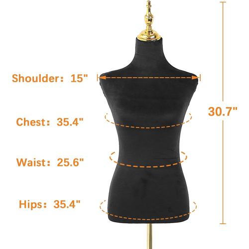 Female Mannequin Body Gold Tripod Stand,Height Adjustable Maniqui para Ropa,Dress Form Mannequin