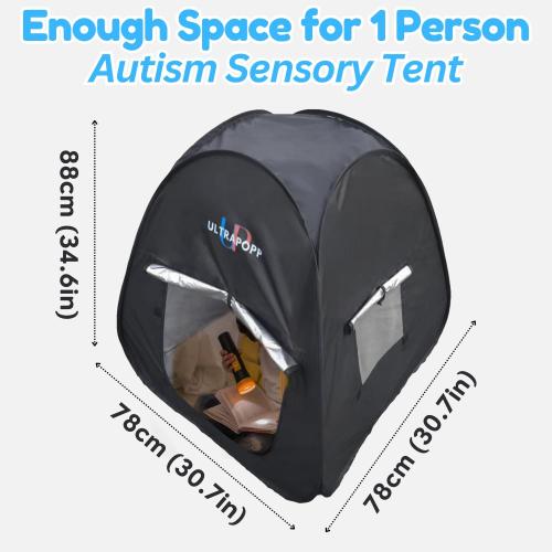 Sensory Tent for Kids with Autism Age 3  Anxiety ADHD SPD, Pop up Blackout Calm Down Play Tents with Door & Window, Autistic Sensory Hideout Fort, Small Size (Suitable for 1 Kid)
