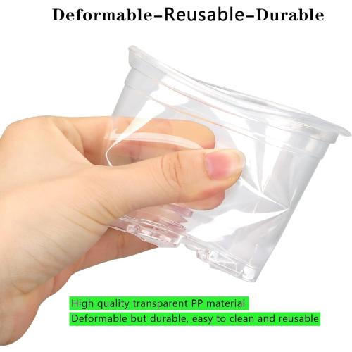 28 Pack 4/5/6/7 Inch Clear Nursery Pots for Plants with Drainage Holes, Clear Plastic Seedling Flower Plant Pot Insert, Seed Starter Pots