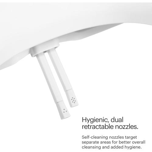 Brondell Bidet Toilet Seat Non-Electric Swash Ecoseat, Fits Elongated Toilets, White - Dual Nozzle System, Ambient Water Temperature - Bidet with Easy Installation