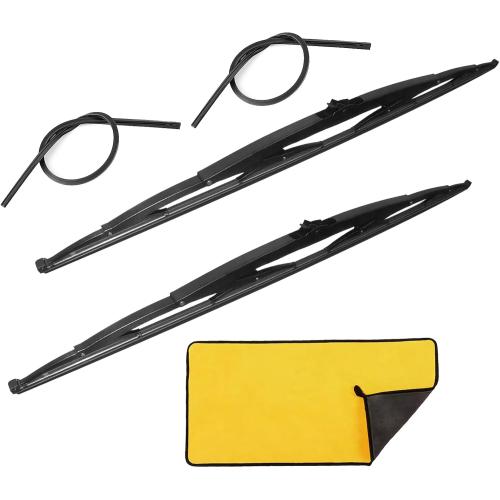 32 Wiper Blades for Rv or Motorhome rv windshield wipers 12mm 9mm J Hook with 1pcs Car wash towel And 2pcs Wiper Blades And 2 Pcs Refills 32/32