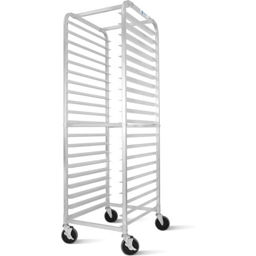 20-Tier Sheet Pan Rack, NSF Bun Pan Rack, Aluminum Bakery Rack, Home Commercial Kitchen Bakery Cooling, 4 Wheels