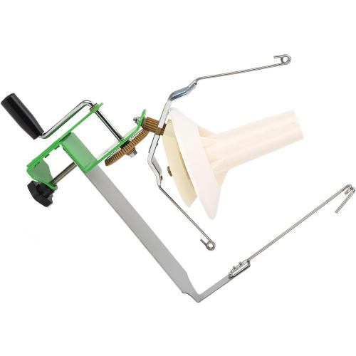 Yarn Winder Hand Operated, Large Capacity Manual Yarn Winder, Stainless Steel and Plastic Wool Winder for Knitting Crocheting, 2 in 1 with 6 Accessories for Efficient