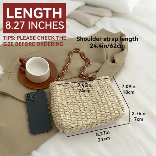 Straw Shoulder Bag Summer Woven Tote Bag Underarm Purse Satchel for Vacation
