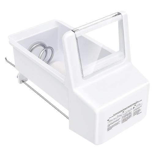 Upgraded WPW10558424 Refrigerator Ice Bucket Compatible with Whirlpool Ice Bin Replacement W10558424 Whirlpool Ice Bucket Parts WRS321SDHZ01 WRS321SDHZ05 WRS321SDHZ08 Ice Maker Tray Ice Container