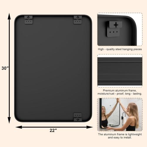22×30 Bathroom Mirror for Wall, Modern Bathroom Vanity Mirror