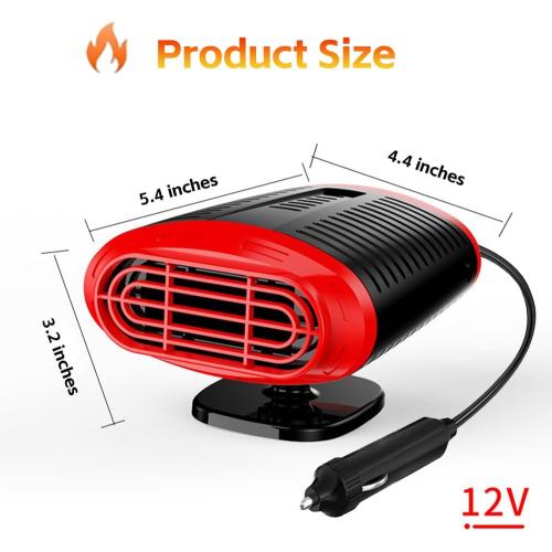 Car Heater, 12V 150W Car Heaters for Vehicle, Portable Car Heater that Plugs into Cigarette Lighter, 2 in 1 Car Heating and Cooling Fan,Car Windshield Defroster Demister for Winter, Red