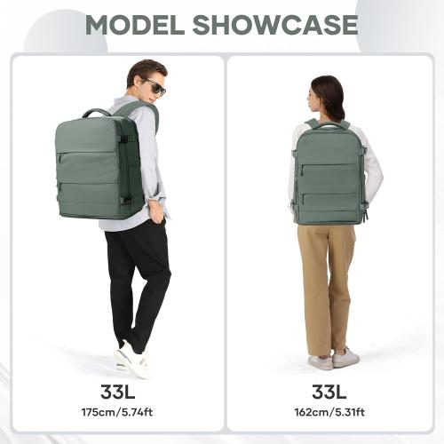 coowoz Large Travel Backpack Carry On for Women Man Waterproof Gym Backpacks Mochila de Viaje Teacher Travel Bag Essentials Personal Item Backpack Rucksack Airplane Accessories Must Haves Olive Green