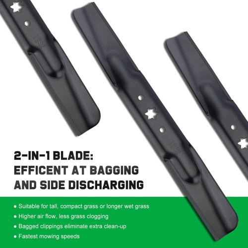 Grasscool 942-04308 942-04308A Mower Blades for Troy Bilt Bronco Pony Mustang 42 inch Mower with 6 Star Hole Cub Cadet XT1-42 ZT1-42 42'' Zero Turn Lawn Tractor Replace 942-04308A 942-04312 High Lift
