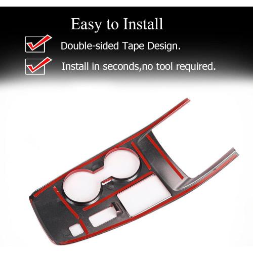XITER Red Car Gear Shift Knob Console Panel Cover Central Consoles Shift Boots Knobs Frame Interior Trim for Nissan Rogue 2021 2022 2023 2024 2025 2026-without Media Drive Control Knob