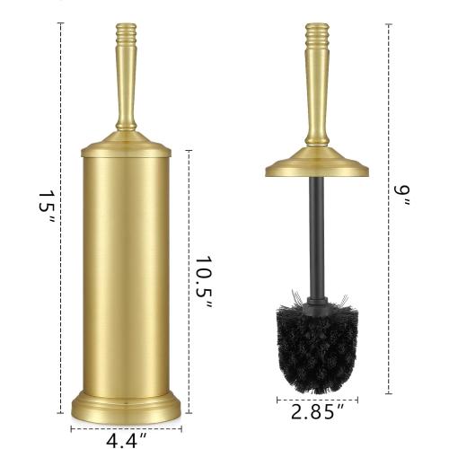 Gold Toilet Brush and Holder Set,Toilet Bowl Brush and Holder