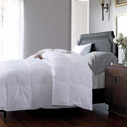 Feather Comforter, Filled with Feather and Down, White Duvet Insert - Luxurious Hotel Collection Bed Blanket Comforter - 100% Cotton Shell - 128 x 98
