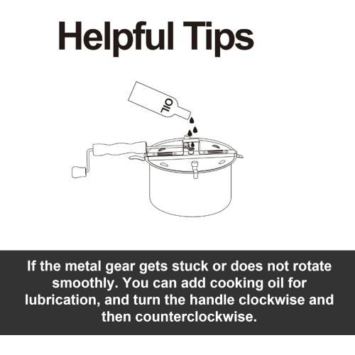 Cook N Home Stovetop Popcorn Popper with Crank, 6 Quart Stainless Steel Popcorn Pot, Silver