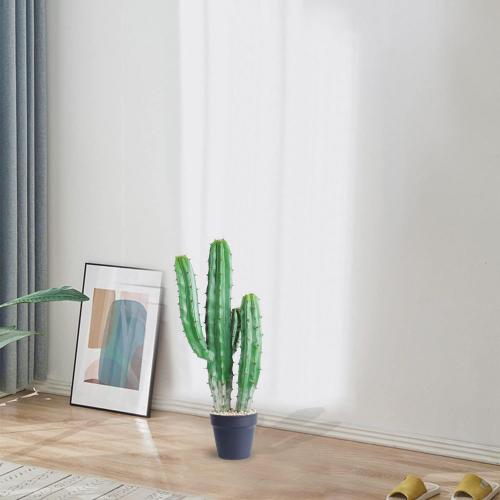 Size 25 Artificial Cactus Fake Big Cactus 25 Inch Faux Cacti Plants for Home Garden Office Store Decoration
