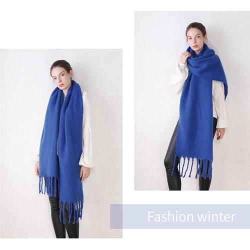 AUSEKALY Women's Scarf Big Colorful Thick Blanket Wrap Winter Oversized Warm Chunky Scarves Solid