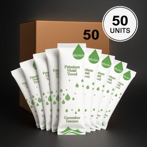 BlueWater Individually-Wrapped Moist Scented Towels - Single-Use Premium Body Wipes 5pk