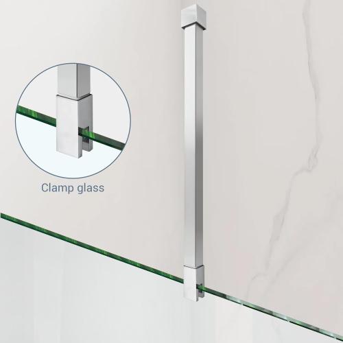 Shower Door Support Bar, Stainless Steel Glass to Ceiling Rod 18.2-31.7 (462mm-805mm), for Fix 5/16 (8mm) to 3/8 (10mm) Frameless Shower Glass Panel, Polished Chrome