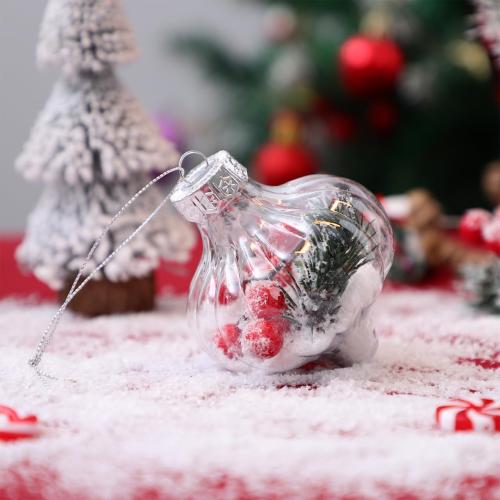 Garneck 8pcs Clear Plastic Christmas Balls: 4.3Inch Fillable Light Bulb Bottle Ornaments for Xmas Tree Hanging Empty Booze Balls with Screw Off Cap for DIY Craft, Holiday Party Home Decoration