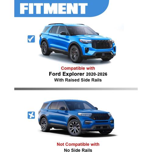 FengYu 300lb Roof Rack Cross Bars Compatible with Ford Explorer 2020 2021 2022 2023 2024 2025 2026, Lockable Heavy Duty Aluminum Roof Rails Crossbars Cargo Bars Canoe Rooftop Black Carrier Luggage