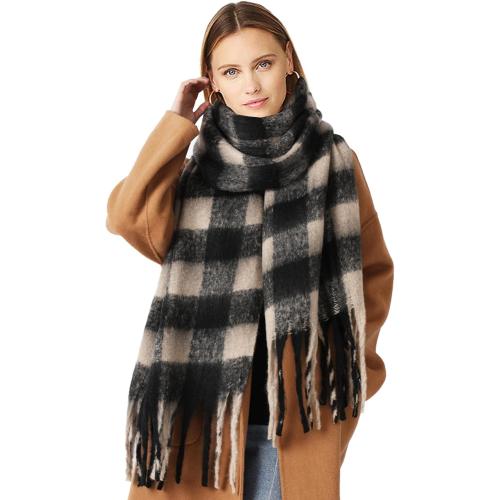 Jepony Large Scarf Colorful CashmereThick Tassel Scarf for Women Fall Winter Warm Big Shawl Blanket Scarves & Wraps Gifts
