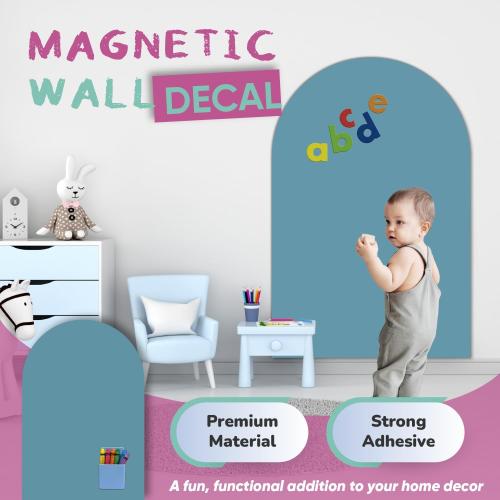 YOUNGJQ Magnetic Arch Wall Decal, Magnetic Chalkboard for Wall 40 x 24 Adhesive Backing Wallpaper for Playroom Home(Celadon)