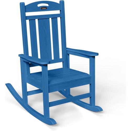 Ciokea Outdoor Rocking Chair, Navy Blue HDPE Rocking Chairs for Outside, All-Weather Comfortable Patio Rockers for Front Porch Deck Balcony