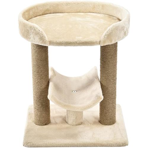 Amazon Basics Multi- Platform Cat Tree with Scratching Post for Indoor Cats up to 25lbs, 18 x 14 x 22 Inches, Beige