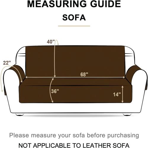 HOMERILLA Couch Cover, Dog Couch Covers for Pets, Couch Covers for 3 Cushion, Reversible Sofa Covers Furniture Protector with Elastic Straps (68 Sofa, Taupe/Ivory)