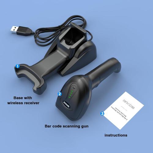 Symcode QR Industrial Bluetooth Barcode Scanner with Wireless Charging Stand, Wireless 2D 1D Bar Code Scanner Drop Protection Shock Dust Proof Hands Free Auto-Sensing Stand Barcode Scanner