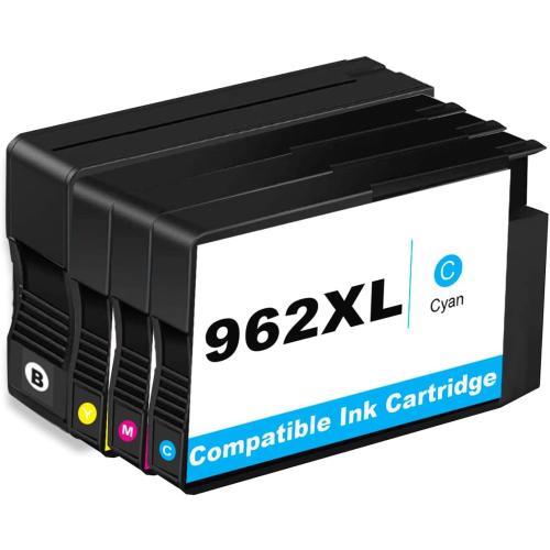 962XL Ink Cartridges Combo Pack Replacement for HP 962 XL 4 Pack (HP962XL HP962) to use with 9015e 9010 9015 9025e 9020 9018e 9018 9025 9012e 9010e 9012 9020e 9019 Printers (Cyan Magenta Yellow Black)