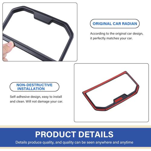 Daeiclru Rear Row Cup Holder Trim Compatible with Toyota Tacoma 2024 2025, Car Center Console Armrest Rear Water Cup Holder Frame Interior Accessories (Matt Black)