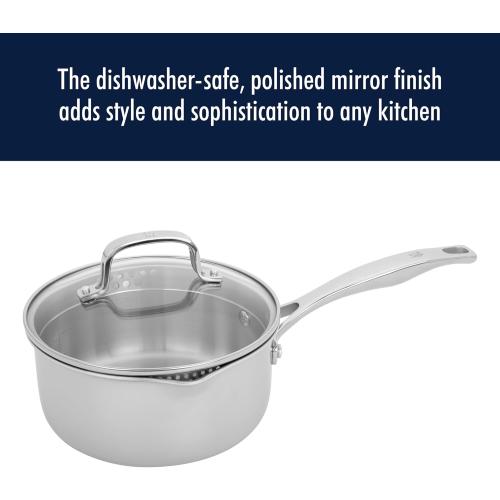HENCKELS Clad H3 2-qt Saucepan, Induction Pan, Stainless Steel, Durable and Easy to clean MISSING LID