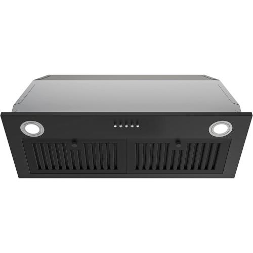 FIREGAS Black Range Hood Insert 30 Inch, 600 CFM Ducted/Ductless Convertible Built-in Kitchen Vent Hood, Stainless Steel Stove Hood with 3 Speed Exhaust Fan & Baffle Filters