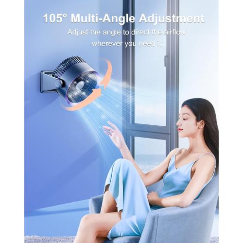 Desk Fan for Bedroom Table Fan small Quiet Digital Display for Office, Bedroom, Kitchen, Home, Outdoor, Powerful 100 Adjustable Speeds Air Circulator Fan, 105° Tilt Travel Camping Fan, Purple