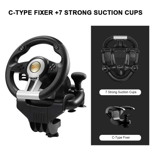 PXN PC Racing Wheel, V3II 180 Degree Universal Usb Car Sim Race Steering Wheel with Pedals for PS3, PS4, Xbox One, Xbox Series X/S, Switch (Black)