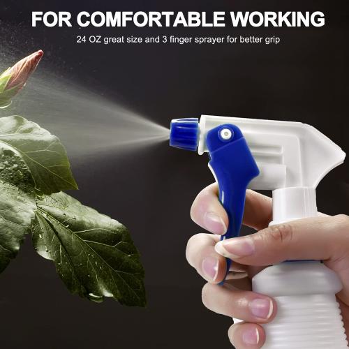 Plastic Spray Bottle, Empty Spray Bottles (2 Pack 24 Oz), All-Purpose Sprayer for Cleaning Solutions, Hair Spray, Bleach, Planting, BBQ, Mist & Stream Water Spraying Bottle with Adjustable Nozzle