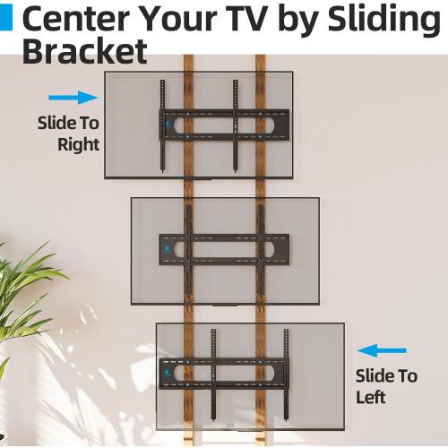 Black Heavy Duty TV Wall Mount for 55-100 inch Large TVs up to 200 LBS & 800x600 mm Vesa, Ultra Slim Fixed TV Mount, Low-Profile TVS Bracket, 16 24 32 Wood Stud, Fit Most 65  75  85 86 90 98 100 TVs