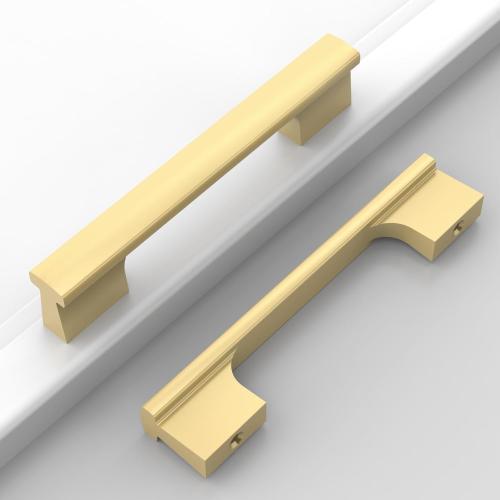 12 Pack Gold 4 Inch(102mm) Hole Center Kitchen Cabinet Handles Brushed Brass Cabinet Pulls Gold Drawer Hardware for Cupboard Dresser Handles Bathroom